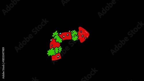 Pack Of 4 New Year's pointers. Animation of arrows on a transparent background.