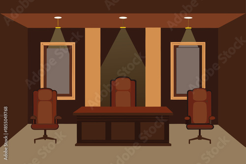 A Luxurious Office with Suede Wall Panels