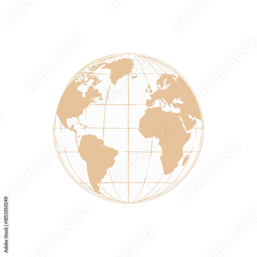 Earth Globe Illustration Depicting World Continents Oceans Geography