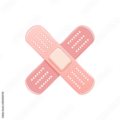 Crossed Bandages Medical Supplies First Aid Treatment Illustration