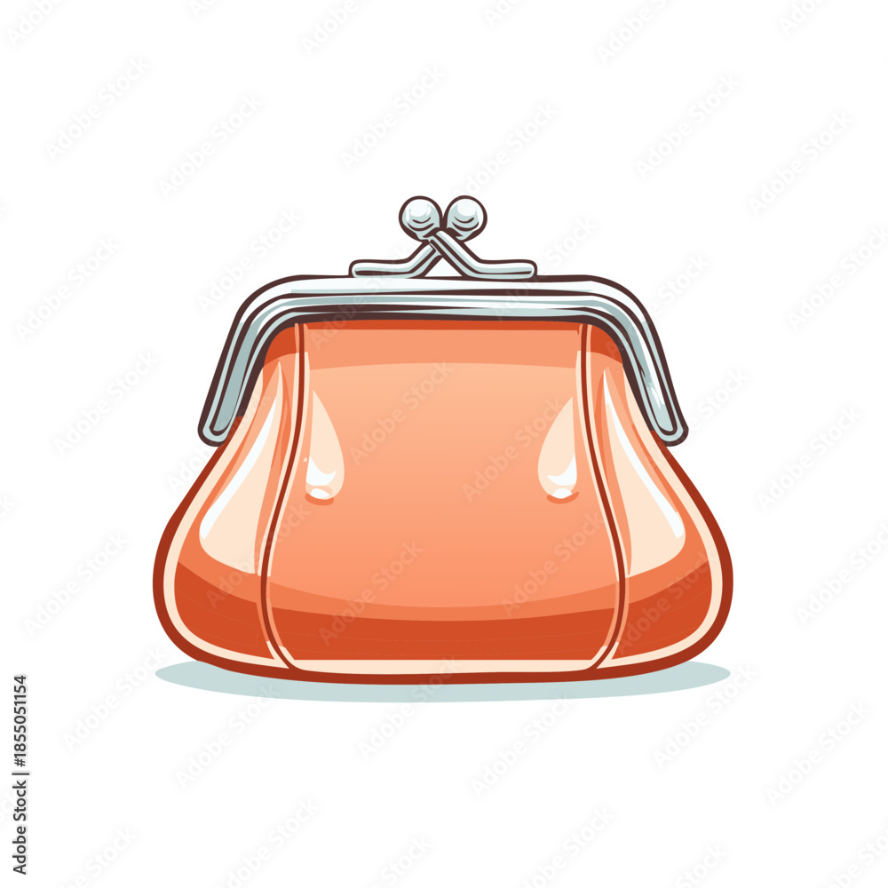 Obraz premium Peach Colored Coin Purse Illustration Isolated on White Background for Finances