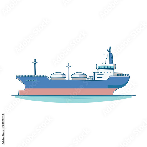 Cargo Ship Illustration Tanker Vessel Maritime Transport Isolated Artwork
