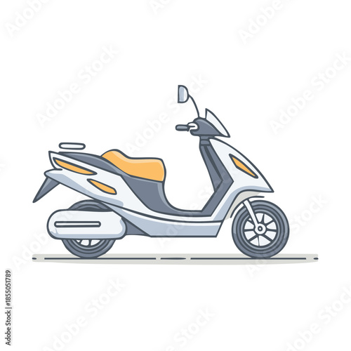 Illustration of a modern electric scooter with sleek design for urban mobility and eco conscious transport