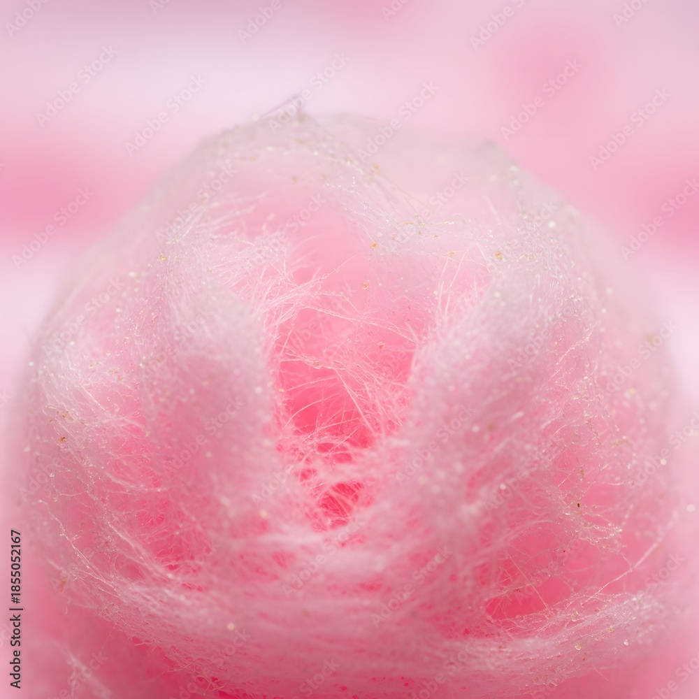 Fototapeta premium Macro Close-up of Sweet Pink Cotton Candy Texture