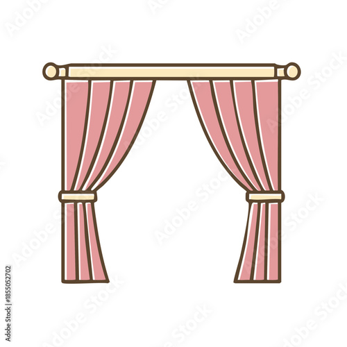 Elegant Window Curtains in Pink Color for Home Decor in Living Room or Bedroom