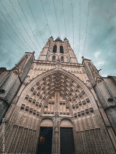 Traditional Cathedral building in Kortrijk, Belgium