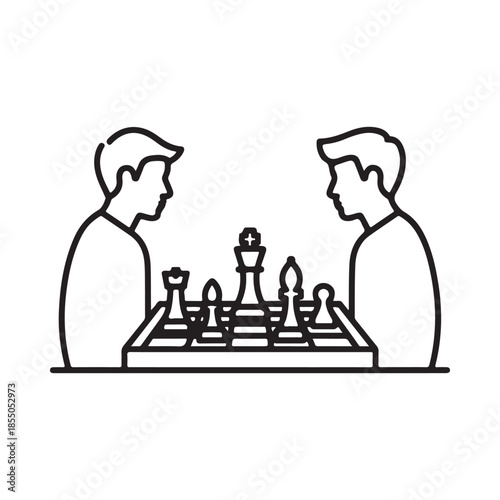 Two men engaged in a chess match a classic game of strategy