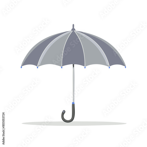 Open Gray Umbrella: Protection from Rain or Sun, weather forecast, monsoon season, symbol