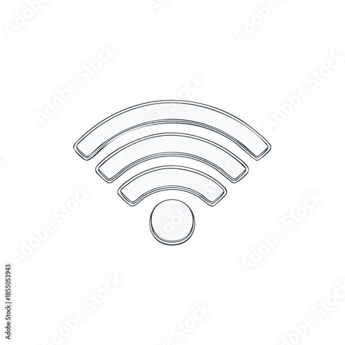 Simple Hand-drawn WiFi Icon Depicting Wireless Internet Connection and Technology Design Element