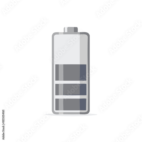 Iconic Battery Illustration with Medium Charge Level Indicator Display