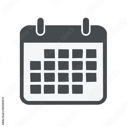 Iconic calendar illustration depicting schedule, planning, events, appointments and reminders on white background.