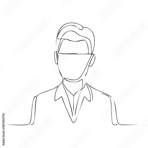 Wallpaper Mural Abstract single line drawing of a person in a shirt with short hair creating simple yet expressive minimalist artwork for contemporary designs Torontodigital.ca