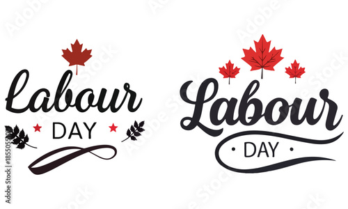 Labour Day Design – Canada Holiday Art, Maple Leaf Illustration & Celebration Graphic .