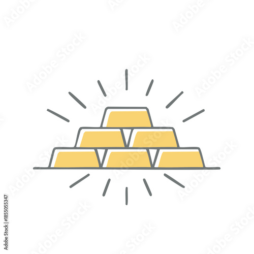 Gold bars stacked neatly shimmer brightly conveying wealth and value icon