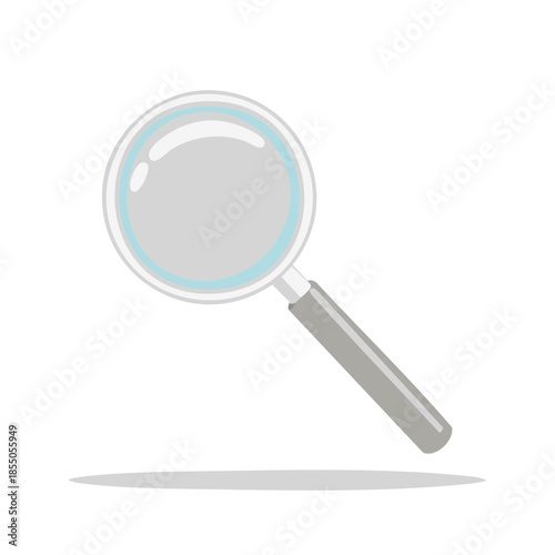 Isolated Magnifying Glass Illustration for Investigation, Discovery, and Close Examination with Sleek Handle Design