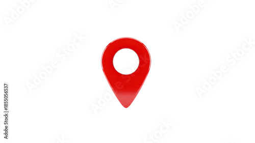 Red location pointer pin on Transparent Background