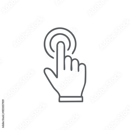 Finger Touch Tap Gesture Line Icon Sign Symbol: Pointing, Clicking, Human Interaction, Hand, Interface