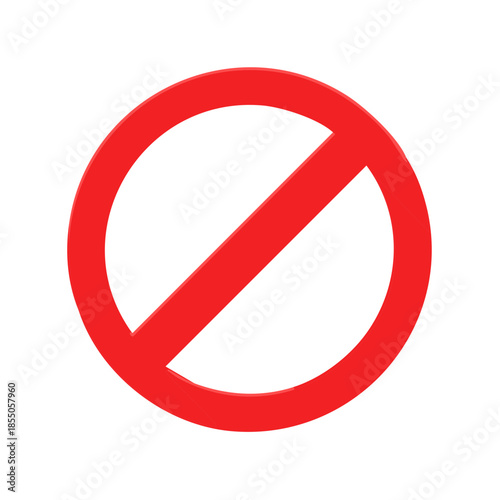 Red Prohibited Symbol: Graphic Sign with Cross Slash, Forbidden and Restriction Communication Concept