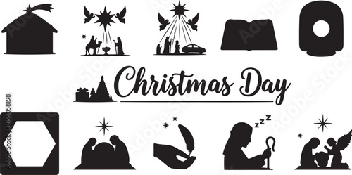 Christmas day clip art isolated on transparent background