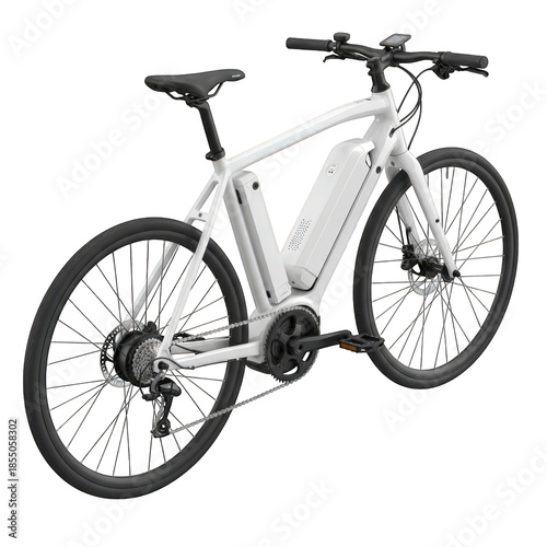 Modern electric bicycle isolated on transparent background