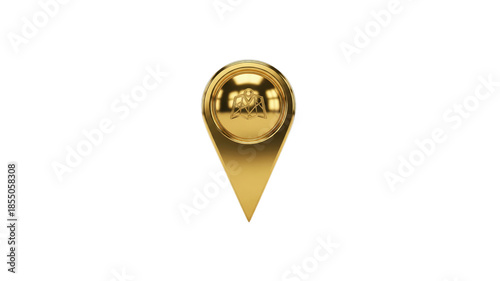 Gold map pin icon location marker