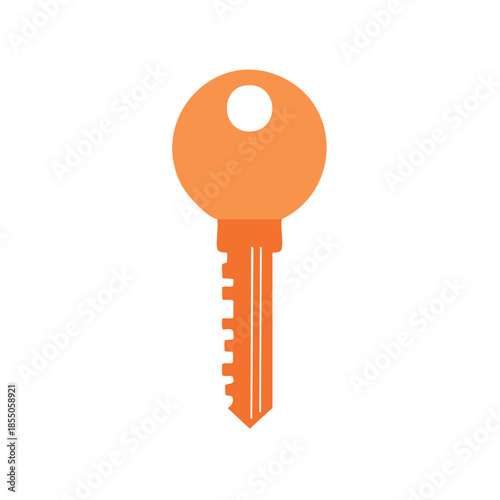 Orange Key Security Unlock Access Simple Icon Vector Illustration