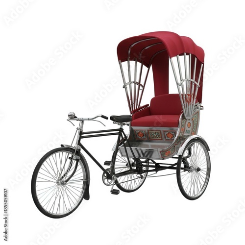 Traditional rickshaw isolated on transparent background