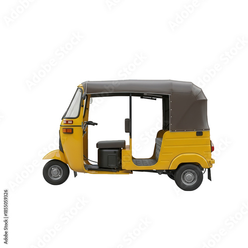 Yellow toy construction truck isolated on a white background illustration