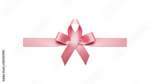 Pink ribbon breast cancer awareness isolated on Transparent Background