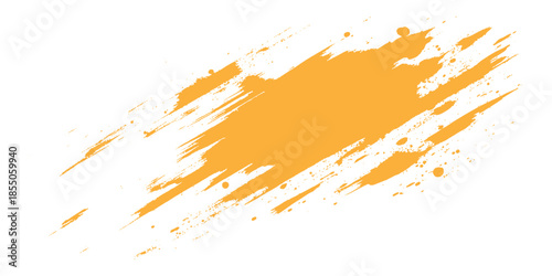 Vector abstract gold brush stroke splash grunge texture on white background