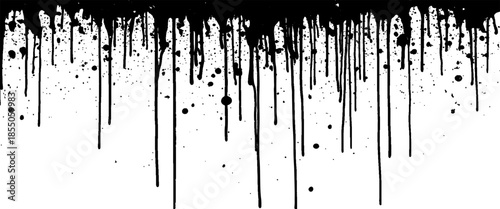 Vector Abstract Ink Drip Splash Paint dripping Grunge Texture on White Background