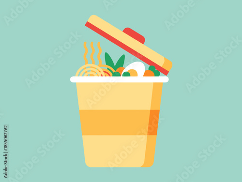 Instant Noodle Cup Meal with Vegetables and Egg Quick Meal Solution