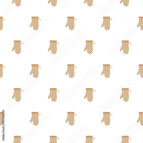 Baking gloves seamless pattern isolated on white background
