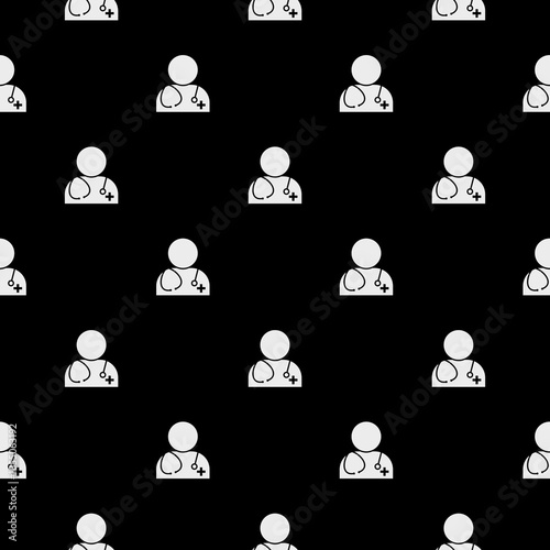 Doctor seamless pattern isolated on black background