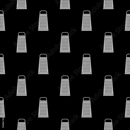Kitchen grater seamless pattern isolated on black background