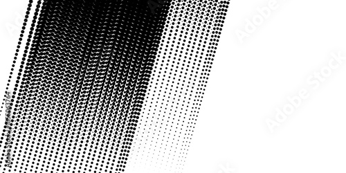 Black and white Halftone Fade Backdrop. Distressed Points Overlay.Abstract broken lines style halftone banner design template. Vector background. Distressed overlay Vector grunge halftone background. 