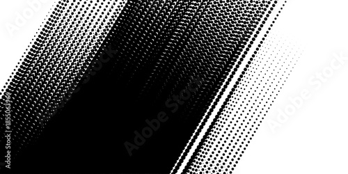 Black and white Halftone Fade Backdrop. Distressed Points Overlay.Abstract broken lines style halftone banner design template. Vector background. Distressed overlay Vector grunge halftone background. 