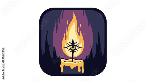 Mysterious Eye Candle Flame Icon
