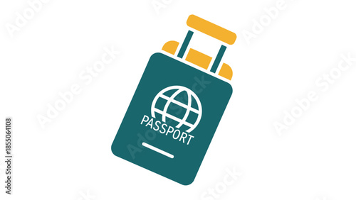 Travel Suitcase and Passport Icon: Global Journey and Identity