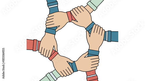 Teamwork Hands Ring Abstract Concept