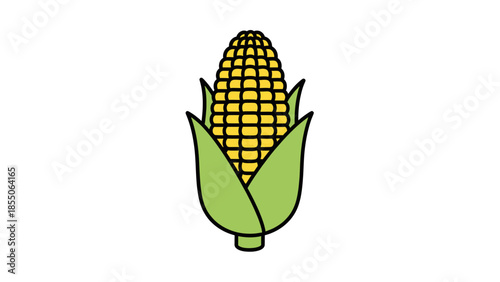 Stylized Corn Cob Illustration