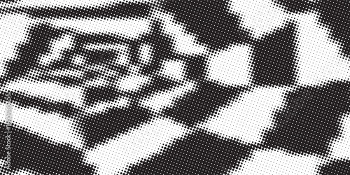 Polka dot wave halftone pattern. Gradient dots background. Modern vector illustration. Abstract curves. Points backdrop. Wavy dotted spotted