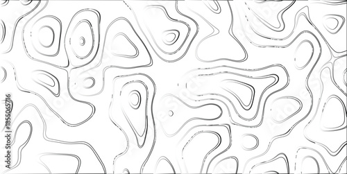 Detailed black and white topographic contour lines with a subtle textured effect on a bright white background, offering a versatile and clean abstract visual for diverse design applications and