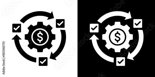 Agile  Icon Set Vector Collection Isolated In Black And White