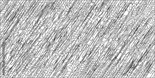 Abstract black and white swirling lines creating a textured pattern with a sense of movement and organic flow, perfect for backgrounds and graphic design elements