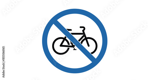 No bicycles allowed a blue sign with a crossed out bicycle symbol