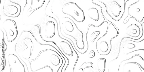 Grayscale abstract contour map pattern with organic fluid shapes and textured swirling lines creating a dynamic and flowing visual background for design