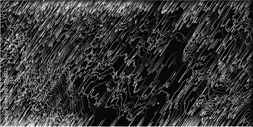 Intricate black and white line art illustration with dense hatching and detailed contour lines forming a complex abstract pattern with a high level of detail and visual texture