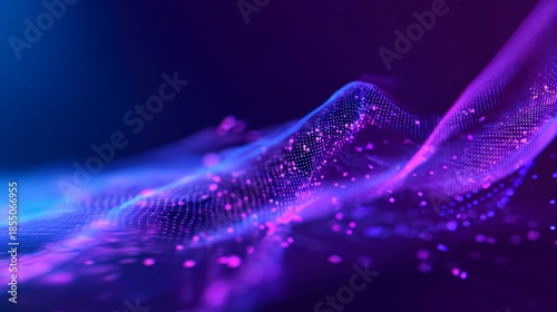 Vibrant digital wave with glowing particles creating stunning abstract background. Perfect for futuristic technology and innovation themes.
