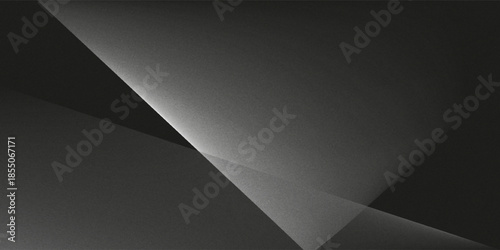 Black white dark gray abstract background. Geometric pattern shape. Line triangle polygon angle. Gradient. Shadow. Matte. 3d effect. Rough grain grungy. Design. Template. Presentation.